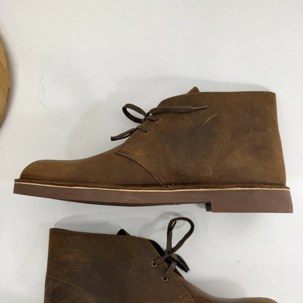 Clarks Boots Mens Size 13M Brown Leather Bushacre 2 Chukka Beeswax Casual